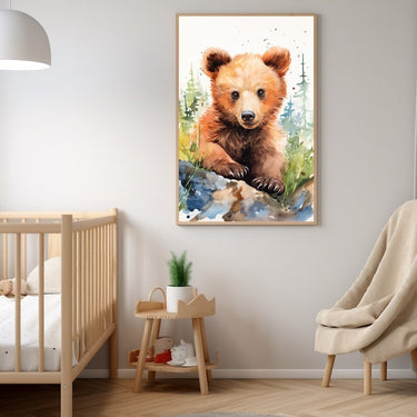 Baby Bear Watercolor Painting